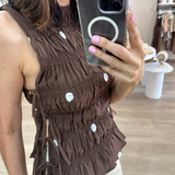 Addie Choc Polka Top
