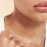 Rosa Necklace (Silver Turquoise)