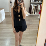 Eva Shell Vest Set (Black)