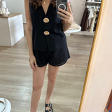 Eva Shell Vest Set (Black)