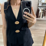 Eva Shell Vest Set (Black)