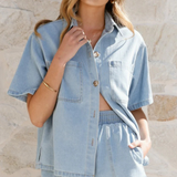 By Frankie Denim Short Set