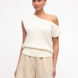 BOAT NECK KNIT TOP (White)