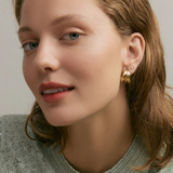 Ashy Hoop Earrings - (Gold)
