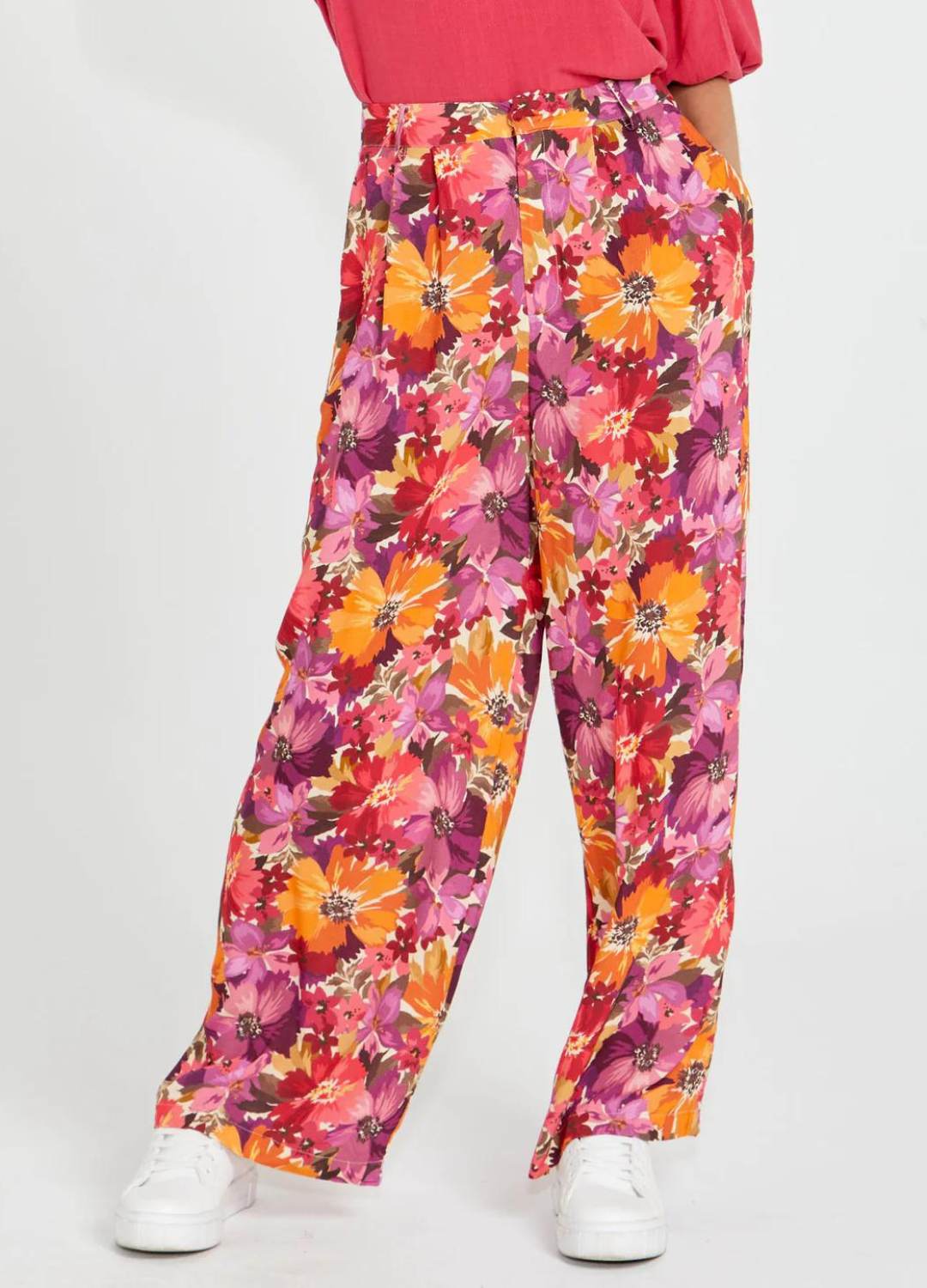 Yasmin Wide Leg Pant (Berry Floral)