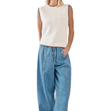 Tonia Knit Vest (Cream/Mushroom)