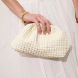 Venetia Woven Clutch (White)