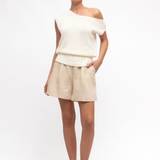 BOAT NECK KNIT TOP (White)