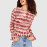 Anouk Shirred Top (Wine Check)