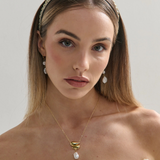 Elaine Stud Skinny Headband (White)