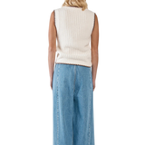 Tonia Knit Vest (Cream/Mushroom)