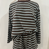 Baylie Long Sleeve Short Set (Chocolate/Blue)