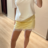 Satin Lace Skirt (Yellow)