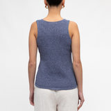 V-Neck Knit Top (Navy)
