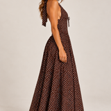Ciela Polka Dot Maxi Dress (Choc)