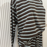 Baylie Long Sleeve Short Set (Chocolate/Blue)