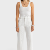 Maya Front Seam Pants (White)