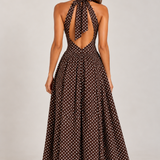 Ciela Polka Dot Maxi Dress (Choc)