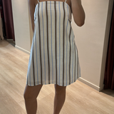 Liora Mini Dress - Choc/Blue Stripe