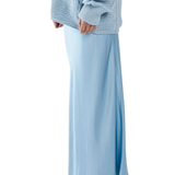 Paula Satin Slip Skirt (Ice Blue)