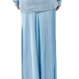 Paula Satin Slip Skirt (Ice Blue)