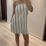 Liora Mini Dress - Choc/Blue Stripe