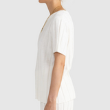 Amara Relaxed Knit T-Shirt (White)
