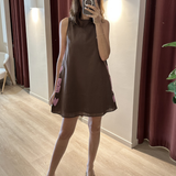 Montana Swing Dress (Chocolate/Pink)