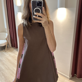 Montana Swing Dress (Chocolate/Pink)
