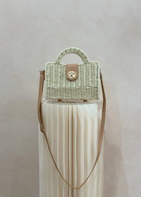 Sandy Rattan Bag (Cream)