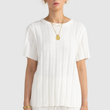 Amara Relaxed Knit Shorts (White)