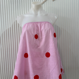 Pink & Red Spot Strapless/Short Set