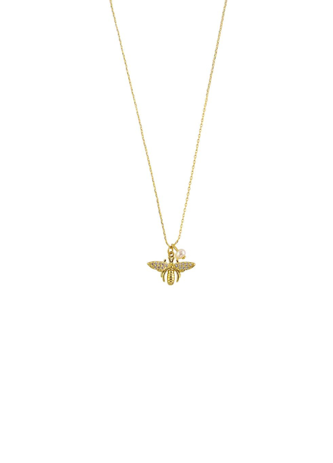Bee and Pearl Necklace