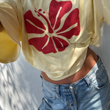 Hibiscus Box Tee (Lemon)