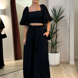Cecilla Puff Sleeve Top (Black)