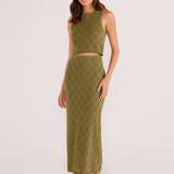 Solano Diamond Knit Tank (Khaki)
