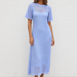 Mya Knit Maxi Dress (Powder Blue)