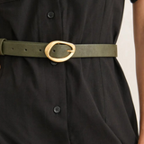 Oval Buckle Belt (Olive)