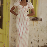 Sarela Midi Dress - White/Red