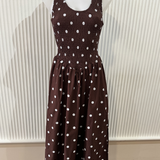 Ciara Spot Maxi Dress (Chocolate)