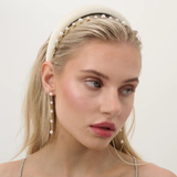 Satin Plain Padded Headband (White)
