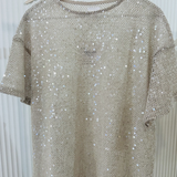 Deja Sequin Oversized Top (Beige)