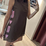 Montana Swing Dress (Chocolate/Pink)
