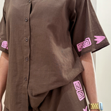 Montana Short Set (choc/pink)