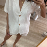 Portia Gold Button Set (White)