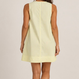 Isla Mini Dress (Yellow & Blue Pinstripe)