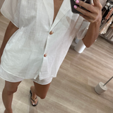 Portia Gold Button Set (White)