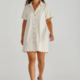 Vale Scalloped Denim Dress