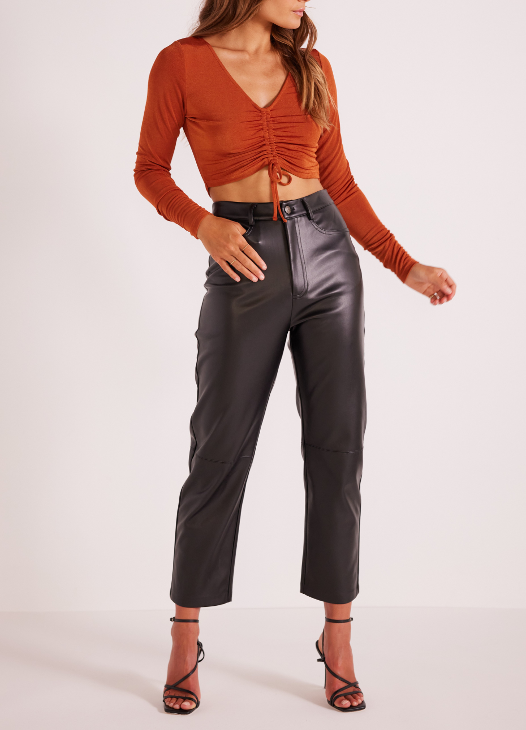 Lani Faux Leather Pant Black – Hazel Mai