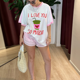 Red Heart Shorts (Pink)